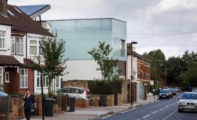 Carl Turner Architects, London, Slip House, Victorian row house, sustainable design, solar energy, rainwater harvesting, glass, transparency, daylight