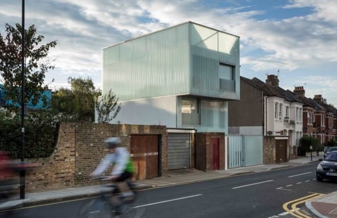 Carl Turner Architects, London, Slip House, Victorian row house, sustainable design, solar energy, rainwater harvesting, glass, transparency, daylight