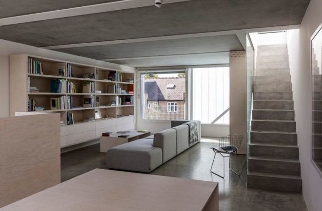 Carl Turner Architects, London, Slip House, Victorian row house, sustainable design, solar energy, rainwater harvesting, glass, transparency, daylight