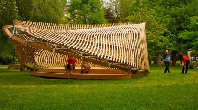 ContemPLAY, pavilion, student design, architecture, outdoor space, sculpture, mobius strip, University of Montreal,