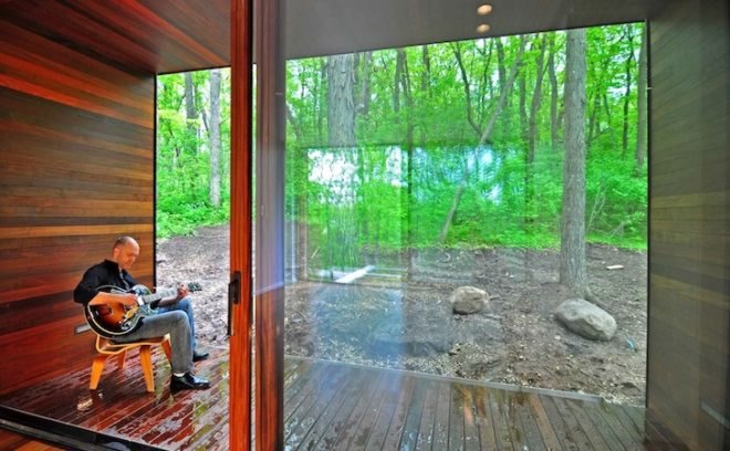Johnsen Schmaling Architects, Wisconsin, weathering steel, Corten, locally-sourced materials, daylighting, woods, vernacular architecture, midwest, country western, composer, studio, green design, sustainable design, eco-design