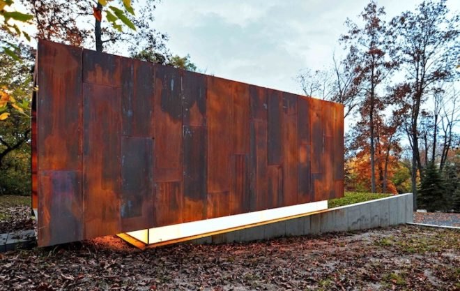 Johnsen Schmaling Architects, Wisconsin, weathering steel, Corten, locally-sourced materials, daylighting, woods, vernacular architecture, midwest, country western, composer, studio, green design, sustainable design, eco-design