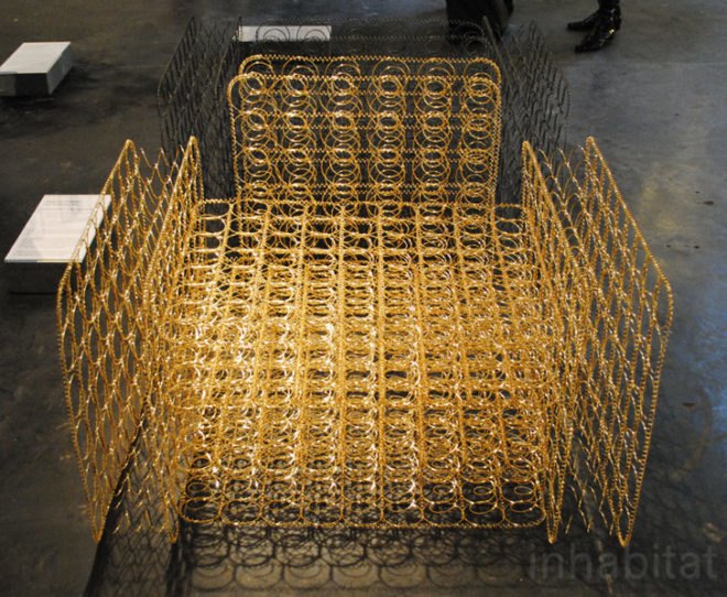 london design festival, design junction, the tramshed, eco designs, furniture design, yugoslavia firnure, chair, mattress springs, military mattress,