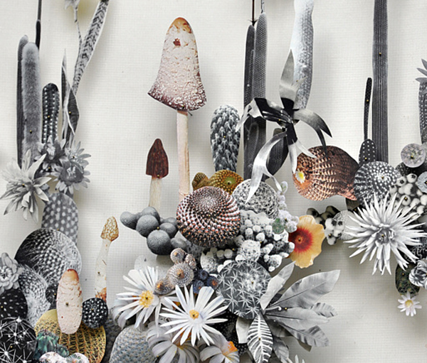 flower construction, collage, anne ten donkelaar, netherlands, flowers, detail