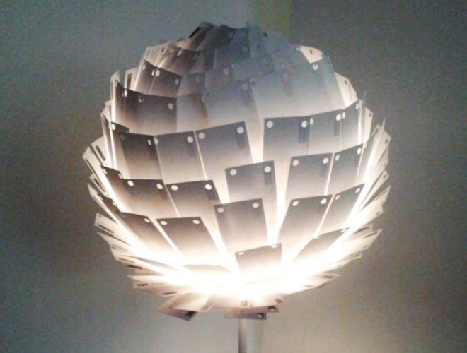 Michelle Whale, last light lamp, business card lamp, recycled business cards, Active Architecture ltd, sustainable design, green design, green lamp, recycled lamp, green products