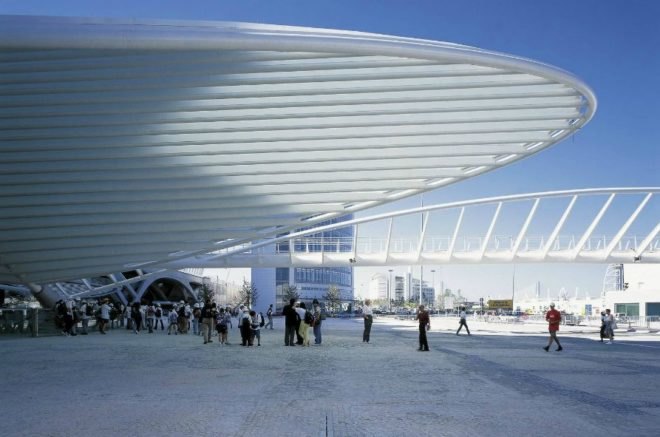 Santiago Calatrava, Oriente Station, Lisbon, Portugal, architecture, train station, transportation, canopy, dayligh