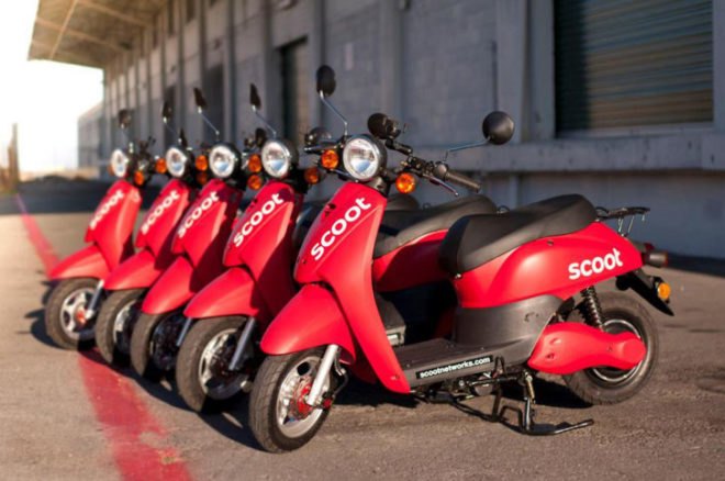Scoot Networks, scooter-sharing service, San Francisco, electric scooters, Scoot,