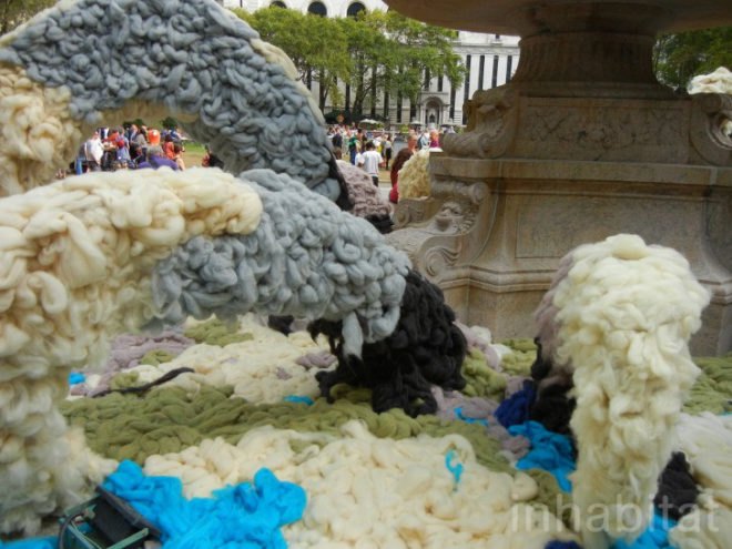 bryant park, bryant park sheep, campaign for wool, sheep, sheep bryant park, wool, wool event, yarn