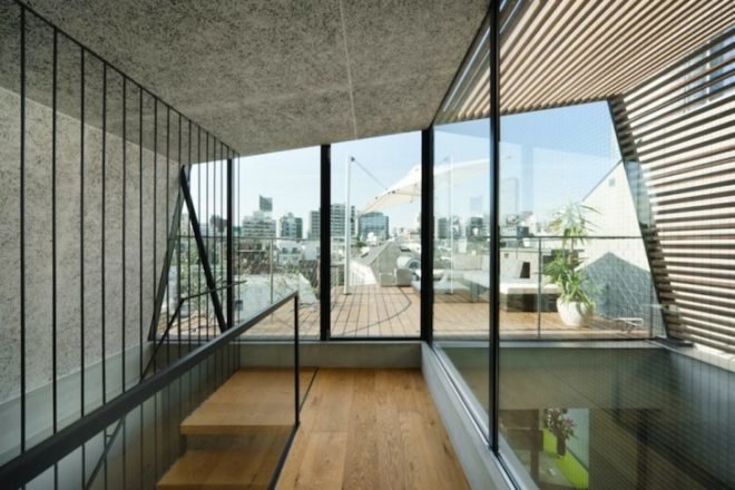 Keiji Ashizawa, Skycourt, green renovation, daylighting, green design, sustainable design, eco-design, seismic safe, building regulations, internal courtyard, louvers
