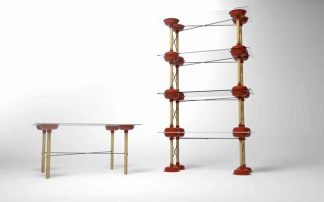 sucker, table, bookcase, sam lofgren, sweden, adhocism