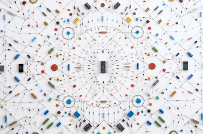 technological mandala, circuits, computer, solder, leonardo ulian, detail