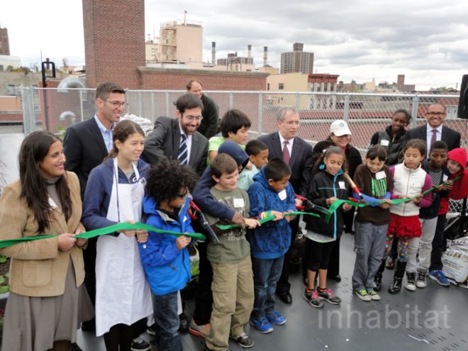 green design, eco design, sustainable design, Fifth Street Farm, rooftop farm NYC, Scott Stringer, Michael Arad, rooftop classroom, East Village roof garden