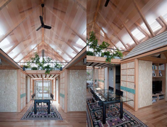 green design, eco design, sustainable design, Outside house, Outside (Outside) ((Outside)) House, aa+h architects, double house, polycarbonate panels, Japanese architecture