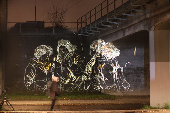 green design, eco design, sustainable design, Asbjorn Skou, Armsrock, light installation, Copenhagen artist, light projection, Sjaeloer Station