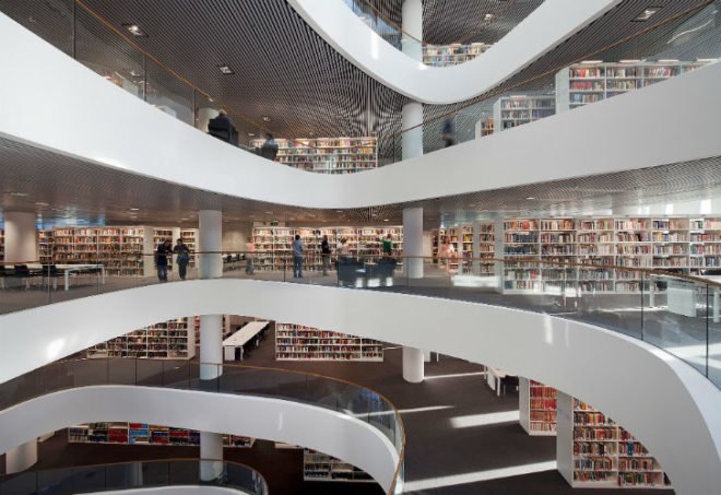 Aberdeen University Library, Schmidt Hammer Lassen, scotland, eco library, university of aberdeen, sir duncan rice library