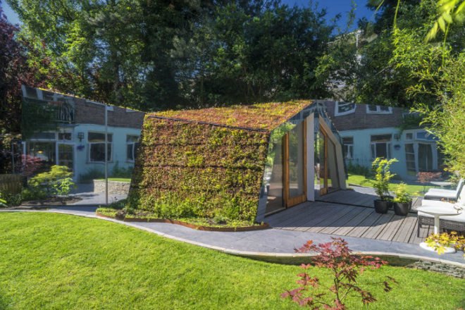 Amsterdam, Garden Studio, CC-Studio, watergraasfmeer, green roof, sedum, mirrors, eco studio
