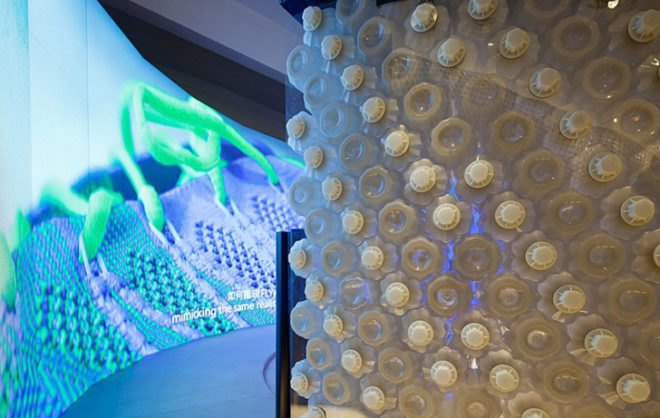 green design, eco design, sustainable design, Nike Flyknit Collective, Beijing Design Week, Feather Pavilion, Miniwiz, Arthur Huang, Kinetic sculpture, kinetic installation