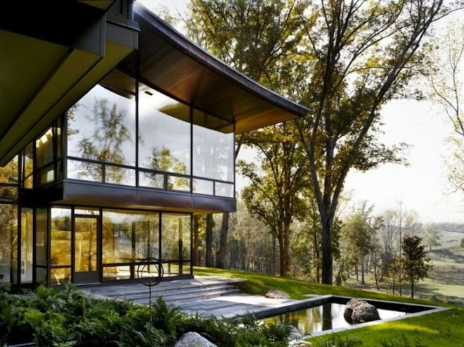 Geothermal energy, renewable energy, Charlottesville, Virginia, Voorsanger Architects, Blue Ridge House, clean energy, glazing, passive design, green design, farm, Albermarle Country, sustainable design, eco-design