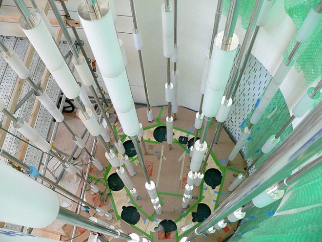green design, eco design, sustainable design, LED light sculpture, Cecil Balmond, Crime Detection Laboratory Anchorage, Snow Words, Alaska, Light sculpture, eco art