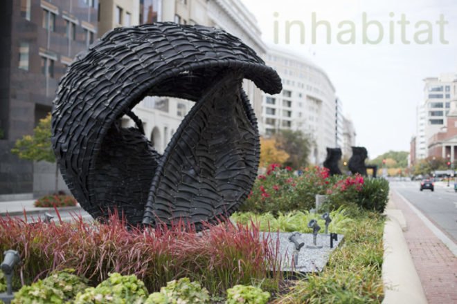 Chakaia Booker, Recycled Rubber Sculptures, Washington DC, New York Avenue, Women's Museum