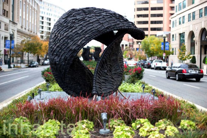 Chakaia Booker, Recycled Rubber Sculptures, Washington DC, New York Avenue, Women's Museum