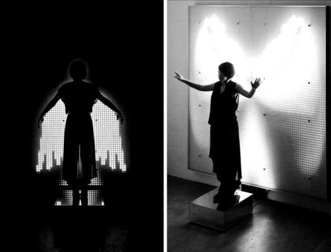 green design, eco design, sustainable design, LED sculpture, Victoria and Albert Museum, Cinimod Studio, Ice Angel, interactive LED installation, Angel WIngs