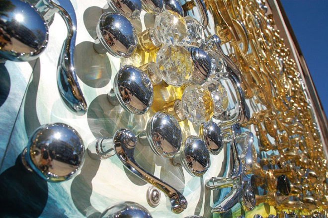 green design, eco design, sustainable design, Starry Night, Vincent Van Gogh, Union Hardware, David Goldberg, recycle art, door knob Starry Night, hardware mural, Bethesda Maryland attractions