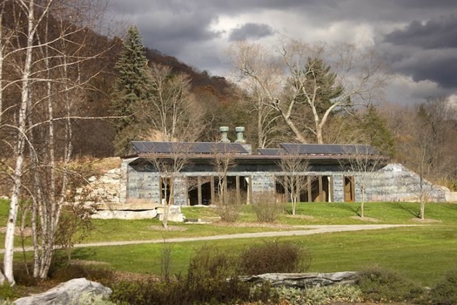 Allan Shope Architects, earth-bermed house, upstate New York, recycled materials, solar power, green design, sustainable design, eco-design, Bob Vila, New York