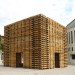 FORÊT II, Phill Allard, Justin Duchesneau, forest II, shipping pallets, shipping pallet pavilion, temporary pavilion, reclaimed materials