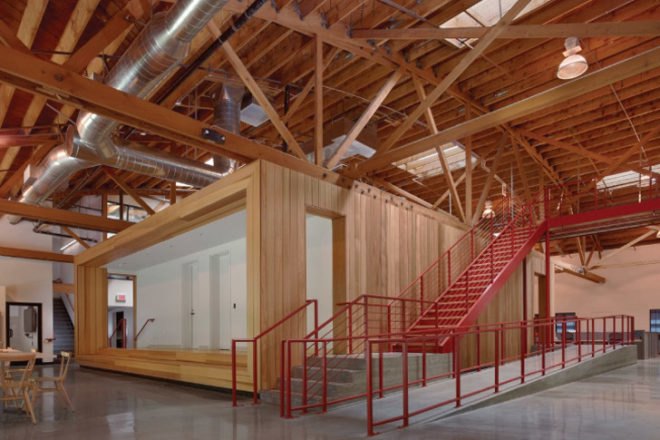 Gwynne Pugh, Urban Studio, Santa Monica, Animation, Animation Studio, Warehouse, Renovation, Truss, urban, Los Angeles, tenant improvement