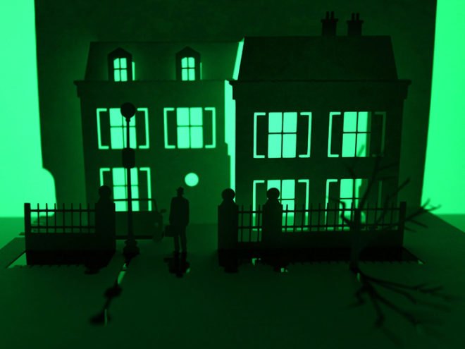 green design, eco design, sustainable design, Paper Dandy, Marc Hagan-Guirey, kirigami, Horrorgami, paper art, recycle art, One and a half Gallery, origami