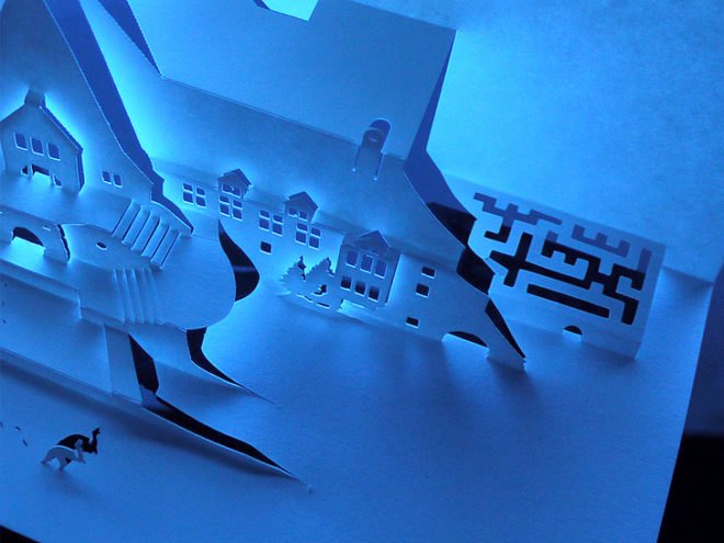 green design, eco design, sustainable design, Paper Dandy, Marc Hagan-Guirey, kirigami, Horrorgami, paper art, recycle art, One and a half Gallery, origami