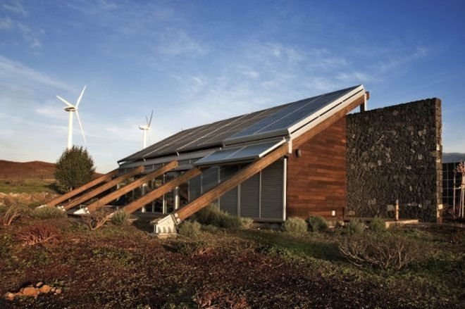 Estudio Jose Luis Rodriguez Gil, wind energy, solar-energy, House in Bioclimatic Experimental Urbanization, Canary Islands, Spain, local materials, net zero, zero carbon emissions
