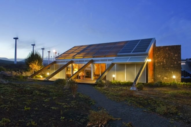 Estudio Jose Luis Rodriguez Gil, wind energy, solar-energy, House in Bioclimatic Experimental Urbanization, Canary Islands, Spain, local materials, net zero, zero carbon emissions