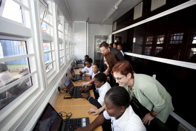Infinite Family, Perkins Will, launchpad, shipping container learning laboratory, cargotecture, south africa