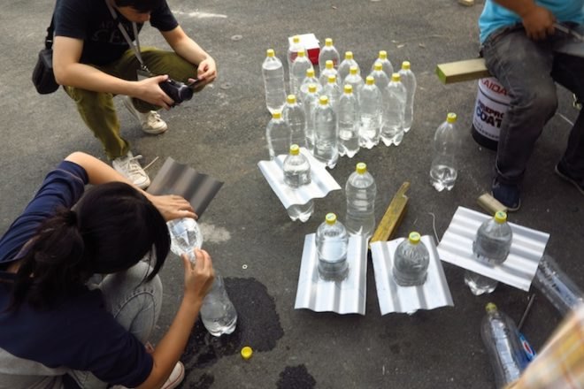 Liter of Light, Shanghai Biennale, Low-cost housing, recycled bottle bulbs, slum housing, informal housing, social housing, green design, sustainable design, eco-design, Touching the Earth Lightly, Stephen Lamb