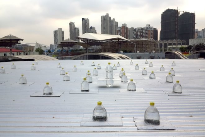 Liter of Light, Shanghai Biennale, Low-cost housing, recycled bottle bulbs, slum housing, informal housing, social housing, green design, sustainable design, eco-design, Touching the Earth Lightly, Stephen Lamb