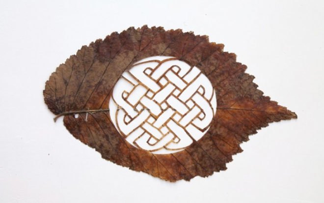 Lorenzo Duran, leaf art, eco art, celtic pattern, land art, leaves