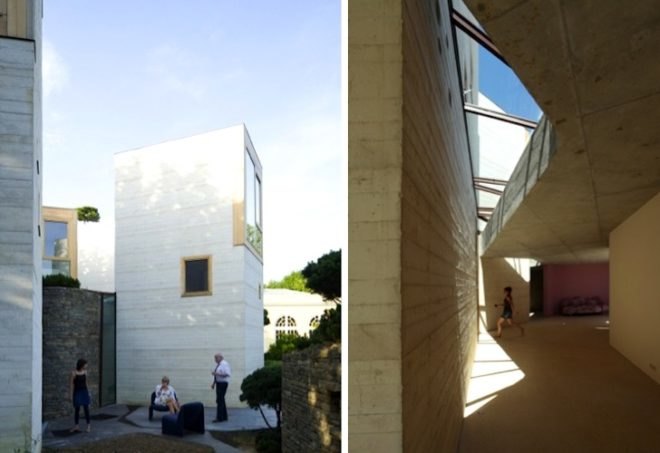 France, RIBA, christian pottgiesser architecturespossibles, pottgiesser architecturespossibles, green roof, tower home, converted orangery, green renovation, Maison L, France, bedroom towers, Manser Medal, 2012, green design, daylighting, sustainable design
