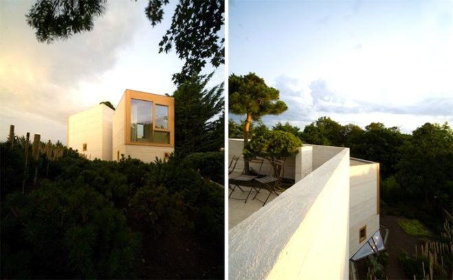 France, RIBA, christian pottgiesser architecturespossibles, pottgiesser architecturespossibles, green roof, tower home, converted orangery, green renovation, Maison L, France, bedroom towers, Manser Medal, 2012, green design, daylighting, sustainable design