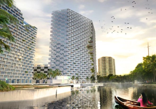 Marina Lofts, BIG, ft. lauderdale, residential development, new river, tree preservation, hanging gardens