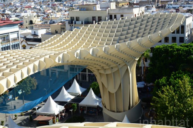 Design, Seville, Spain, world's largest wooden timber structure, waffle roller coaster, travel, Jurgen Mayer, Metropol Parasol