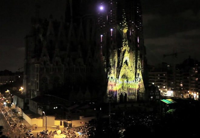 X-Agora Playback system, green design, eco design, sustainable design, Sagrada Familia, Moment Factory, Antoni Gaudi, Barcelona, Ode a la Vie, La Merce Festival, light installation