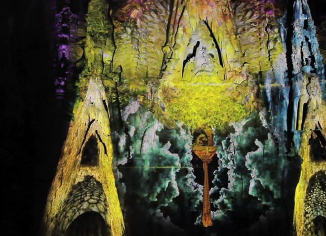 X-Agora Playback system, green design, eco design, sustainable design, Sagrada Familia, Moment Factory, Antoni Gaudi, Barcelona, Ode a la Vie, La Merce Festival, light installation