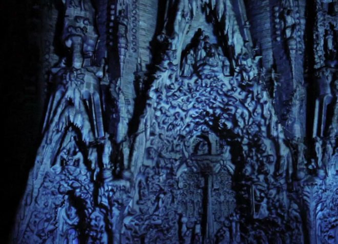 X-Agora Playback system, green design, eco design, sustainable design, Sagrada Familia, Moment Factory, Antoni Gaudi, Barcelona, Ode a la Vie, La Merce Festival, light installation