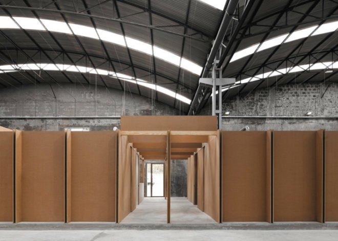 Comoco Architects, Portugal, N10 Sports Facility, Coimbra, Soccer, renovation, warehouse, interior space, soccer field, MDF boards,