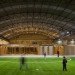 Comoco Architects, Portugal, N10 Sports Facility, Coimbra, Soccer, renovation, warehouse, interior space, soccer field, MDF boards,