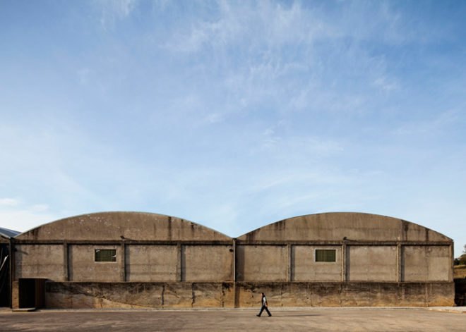 Comoco Architects, Portugal, N10 Sports Facility, Coimbra, Soccer, renovation, warehouse, interior space, soccer field, MDF boards,