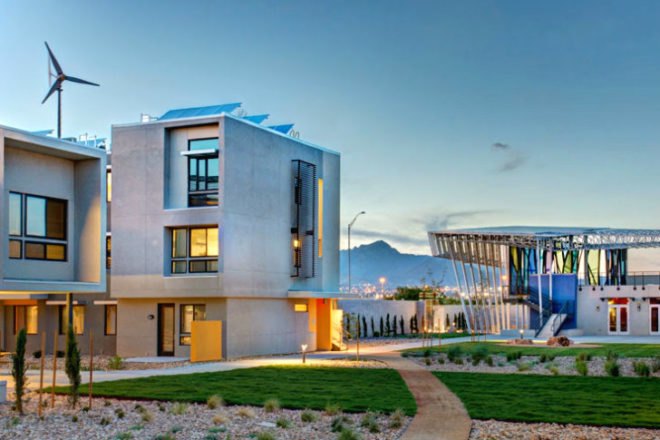 Paisano Green Community Senior Housing, Workshop8, el paso, senior housing, eco housing, net zero, wind power, solar power
