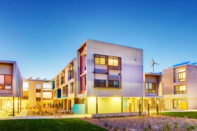 Paisano Green Community Senior Housing, Workshop8, el paso, senior housing, eco housing, net zero, wind power, solar power